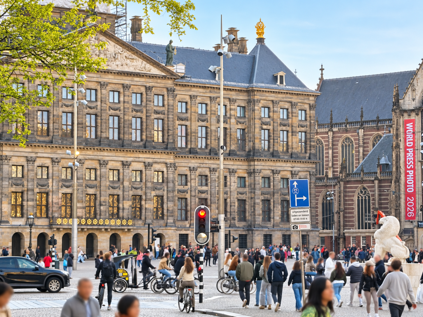 Amsterdam street scene during the 2026 summit